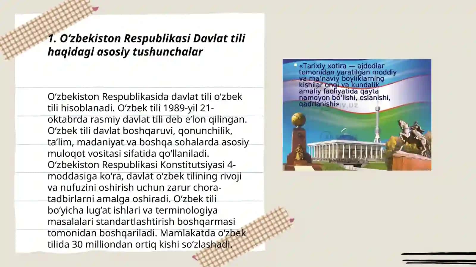 Oʻzbekiston Respublikasi Davlat tili matn qonunini matnlashtirish 3