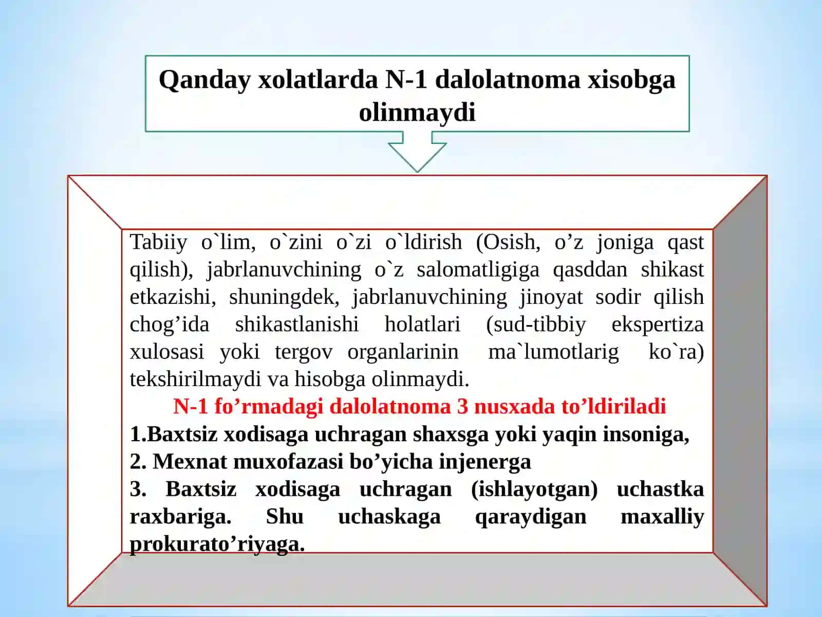 N-1 shaklini rasmiylashtirish 3