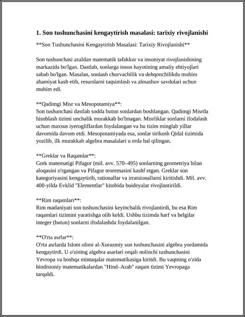 Son Tushunchasini Kengaytirish Masalasi 3