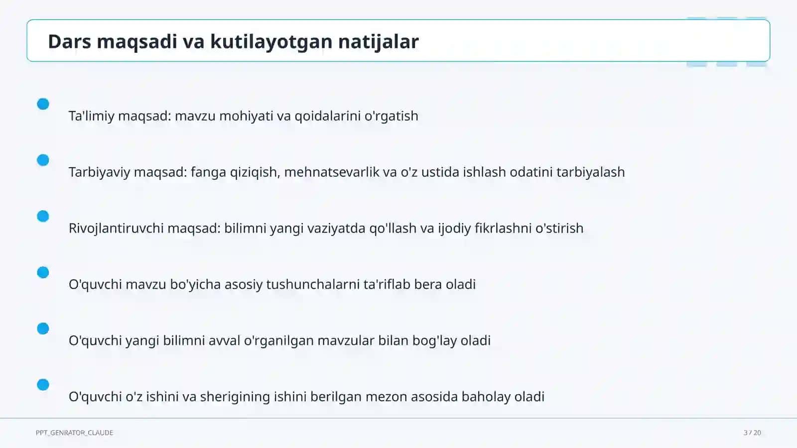 Yangi Milliy o'quv dasturi: asosiy o'zgarishlar 3