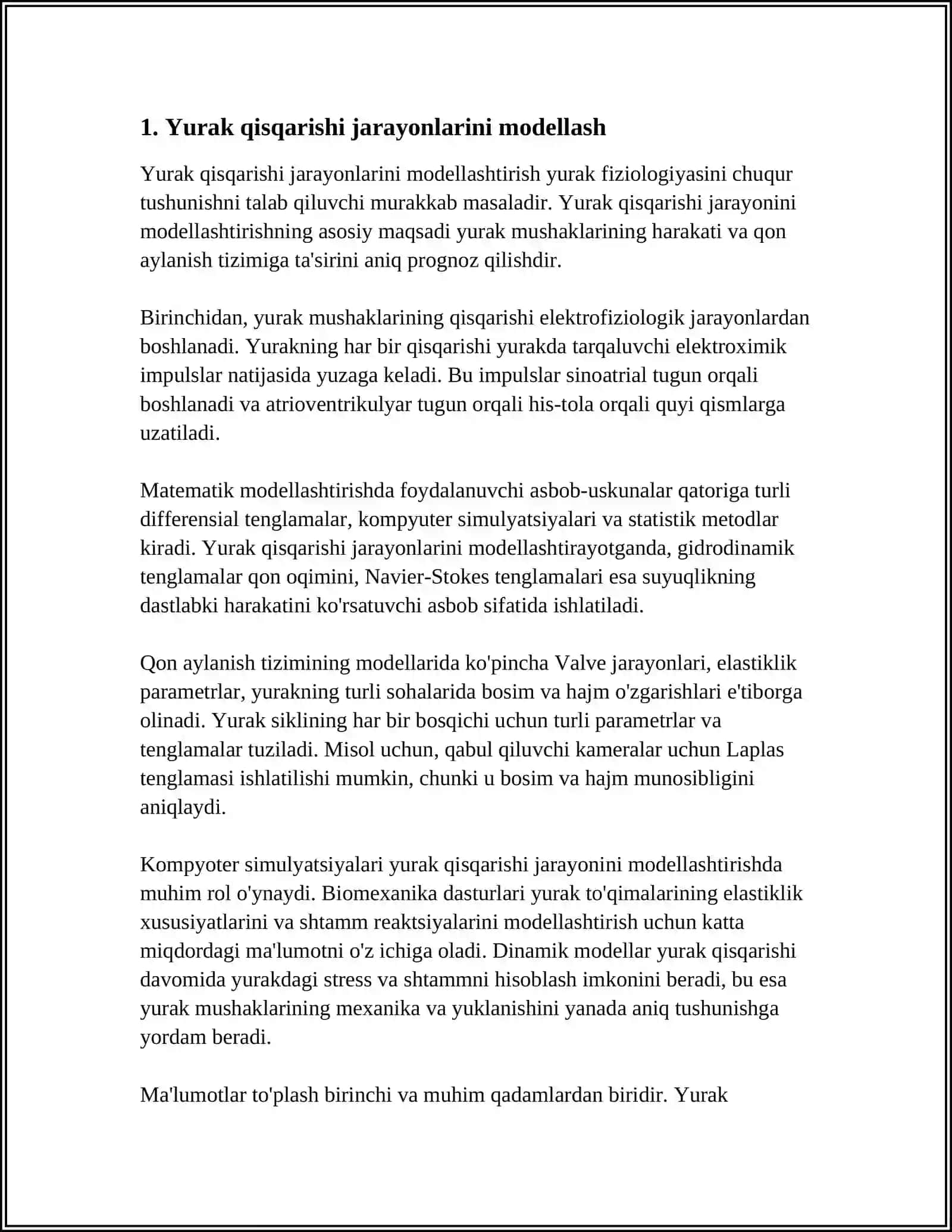 TIBBIY-BIOLOGIK MAZMUNDAGI DIFFERENSIAL TENGLAMALARNI TUZISH VA YECHISH 3