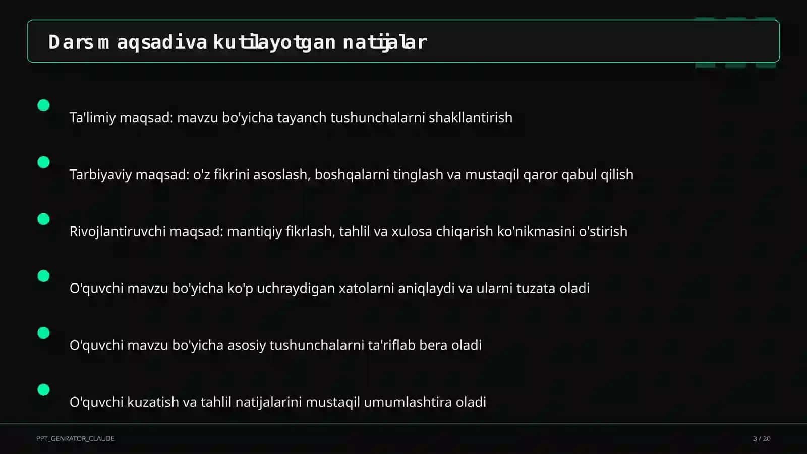 Geometriyaning boshlang'ich tushunchalari: nuqta, to'g'ri chiziq, kesma (7-sinf) 3