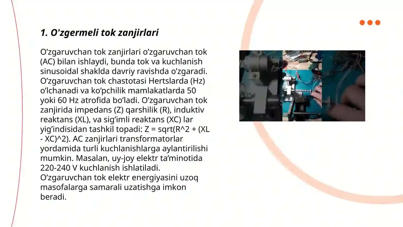 O'zgermeli tok shinjirindag‘i rezonans qubilisi 3