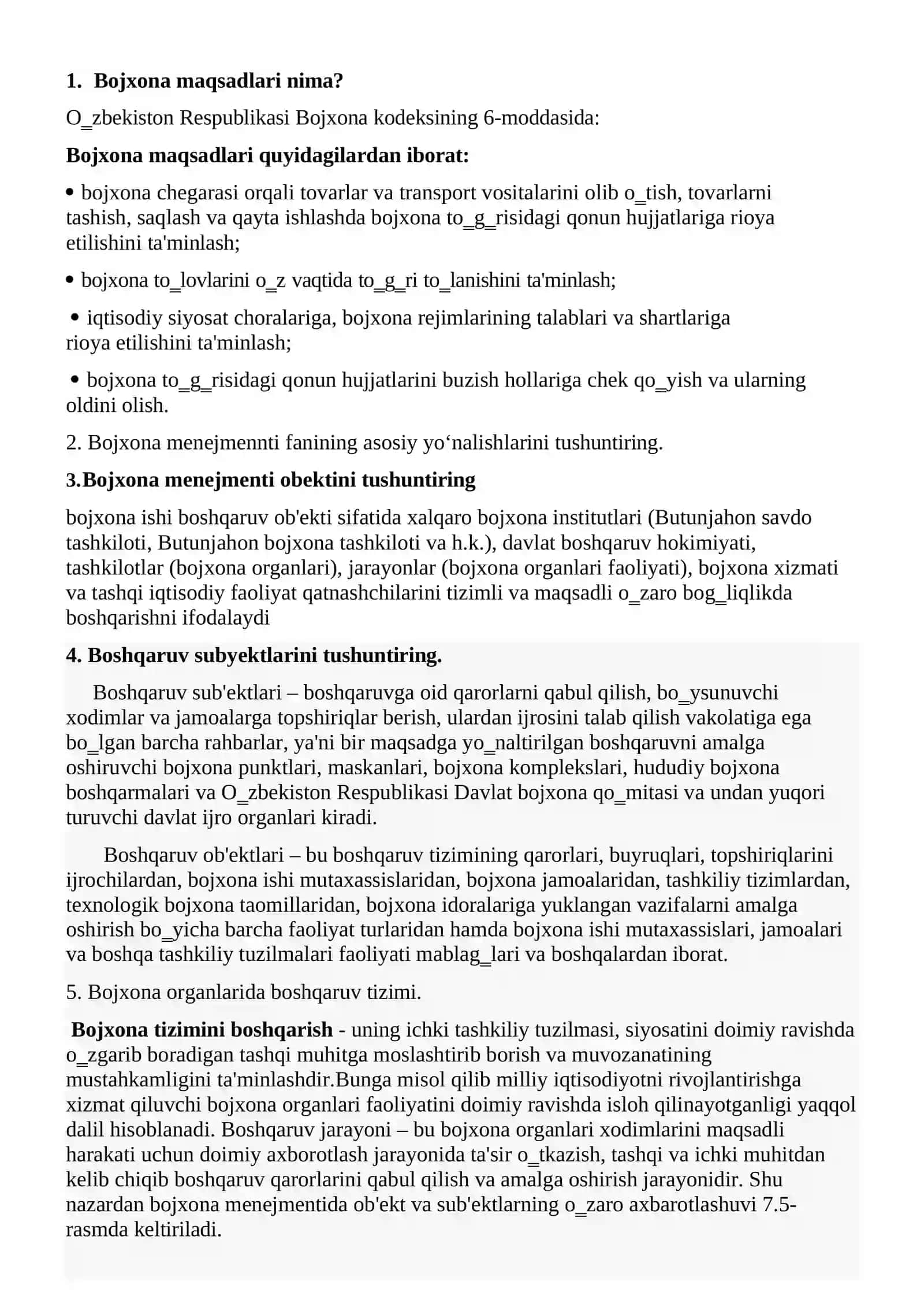 BOJXONAGA ISHGA KIRISH UCHUN PSIXOLOGIK TEST SAVOL VA JAVOBLARI BILAN 3