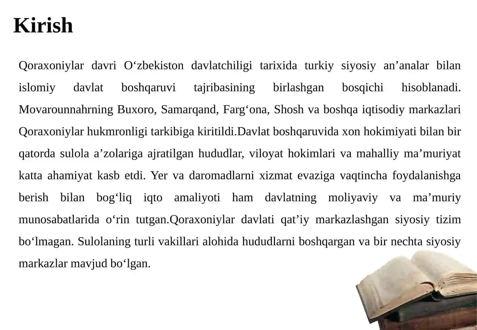 QORAXONIYLAR DAVRIDA IQTO TIZIMI VA DAVLAT BOSHQARUVI 3