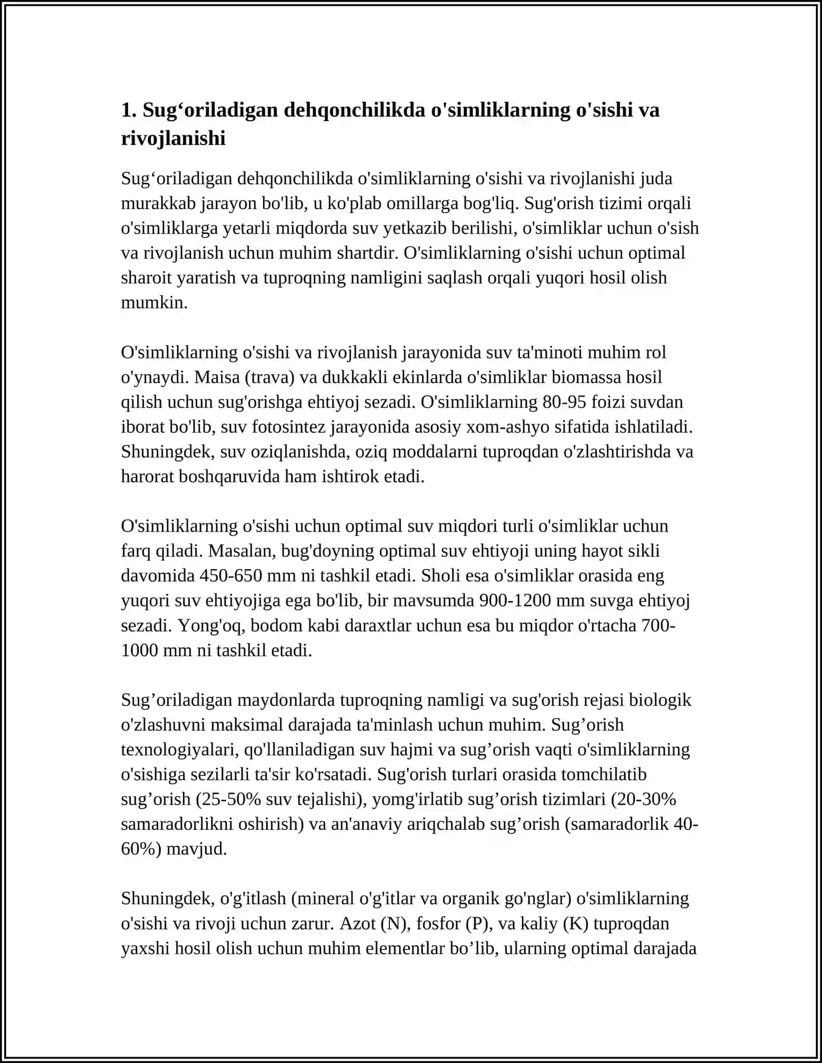 SUGʻORILADIGAN DEHQONCHILIKNING FIZIOLOGIK ASOSLARI 3