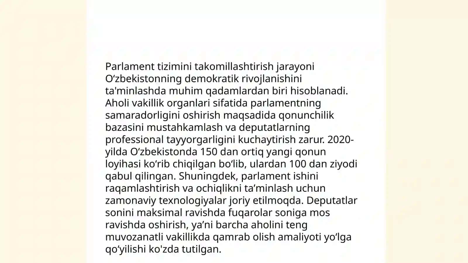 Parlament tizimini takomillashtirish 3