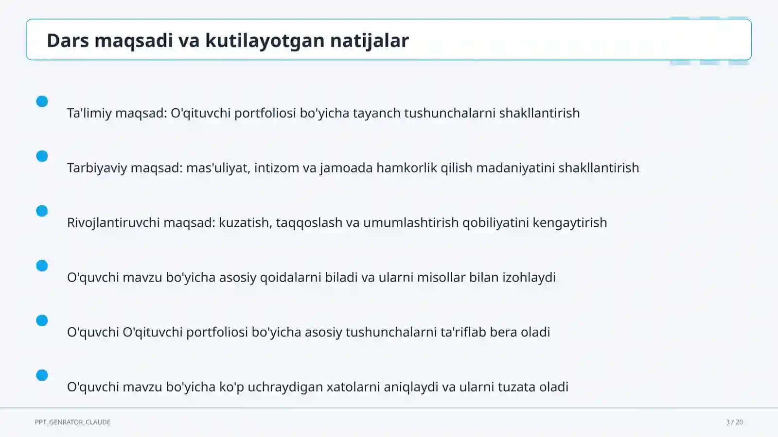 O'qituvchi portfoliosi 3