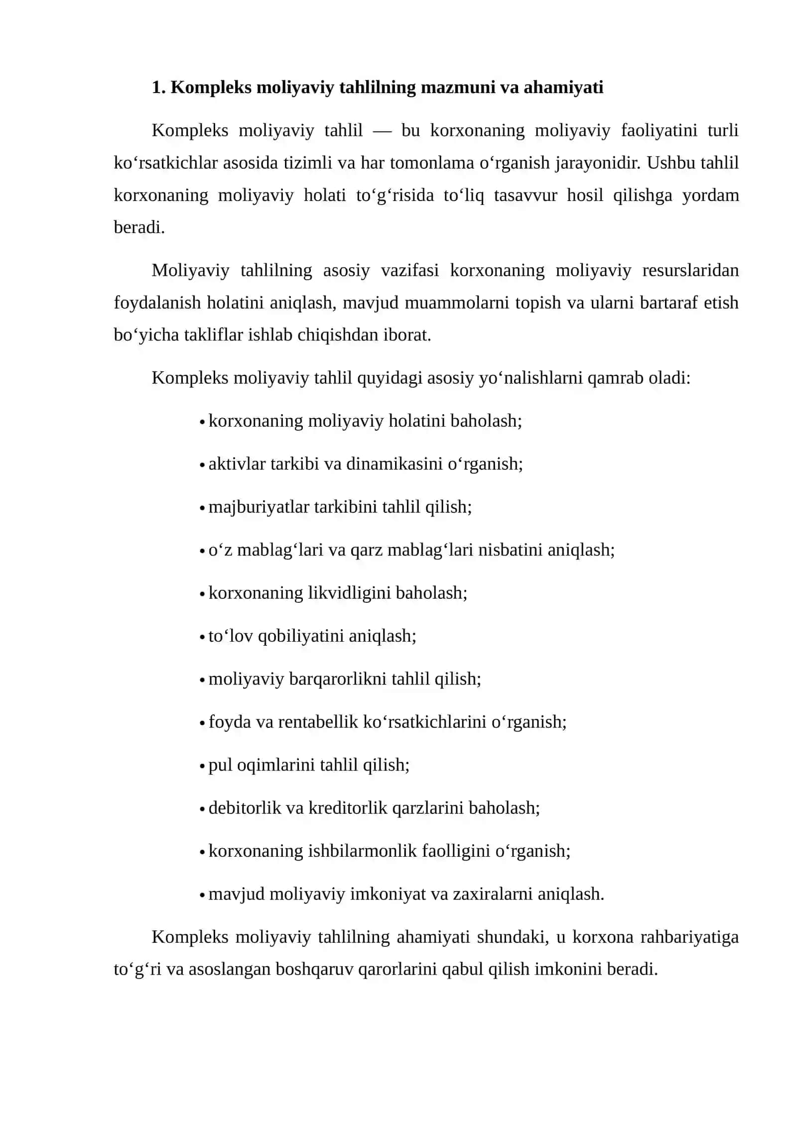 KOMPLEKS MOLIYAVIY TAHLIL O‘TKAZISHNING KETMA-KETLIGI VA VAZIFALAR TAQSIMOTI 3