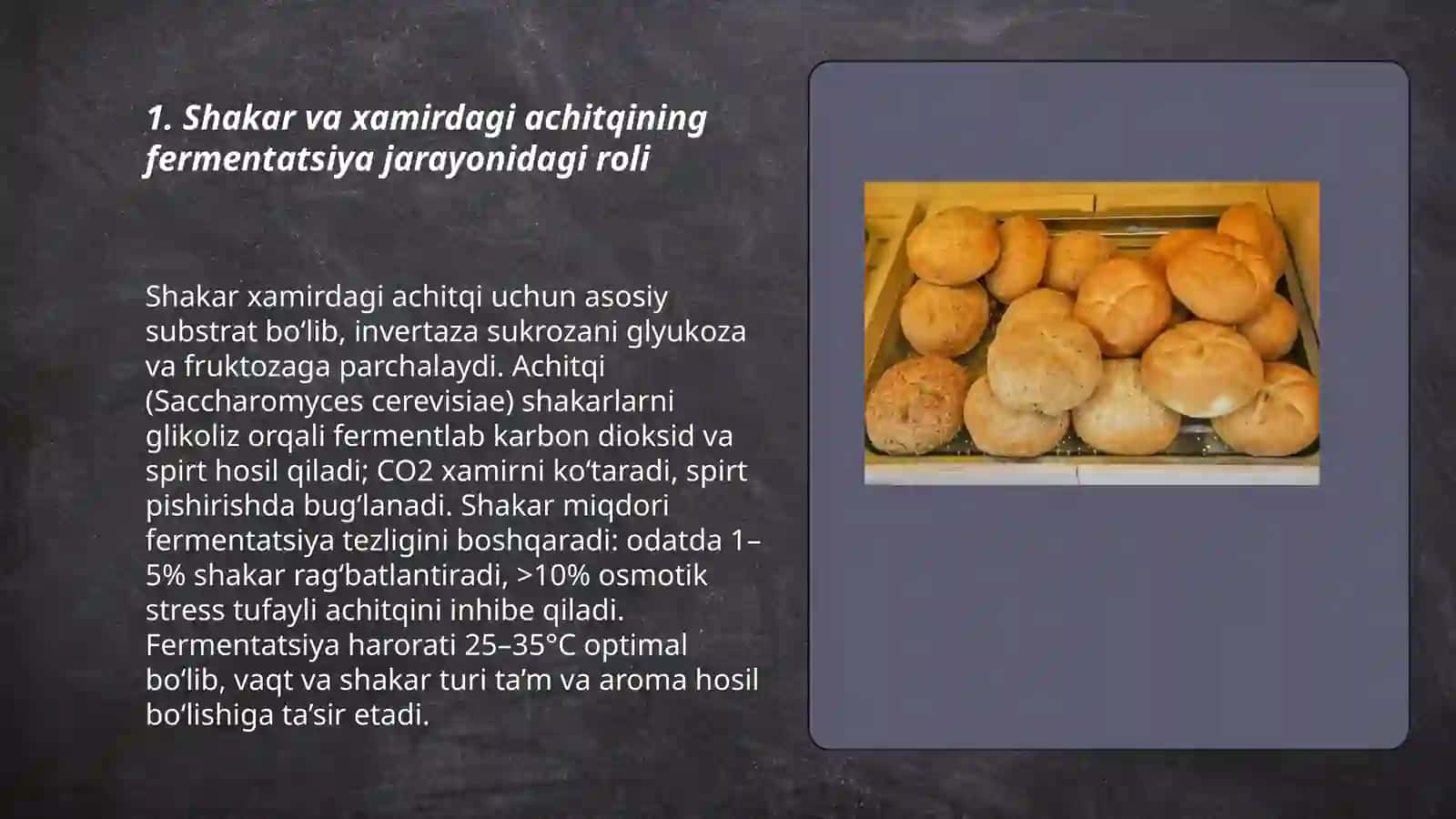 Non Mahsulotlari xamirini tayyorlashda shakarning, tuzning achitqining va suvning ahamiyati by Erkinov Hayotbek Muxitdin o’g’li 3