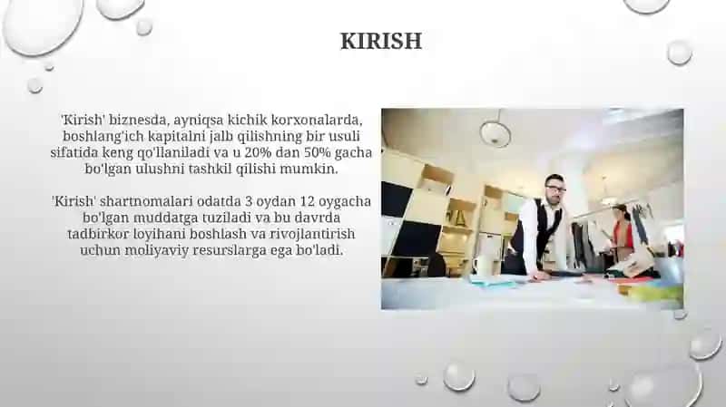 Kichik biznes va korxonalarga ko'rsatiladigan biznes turlari 3