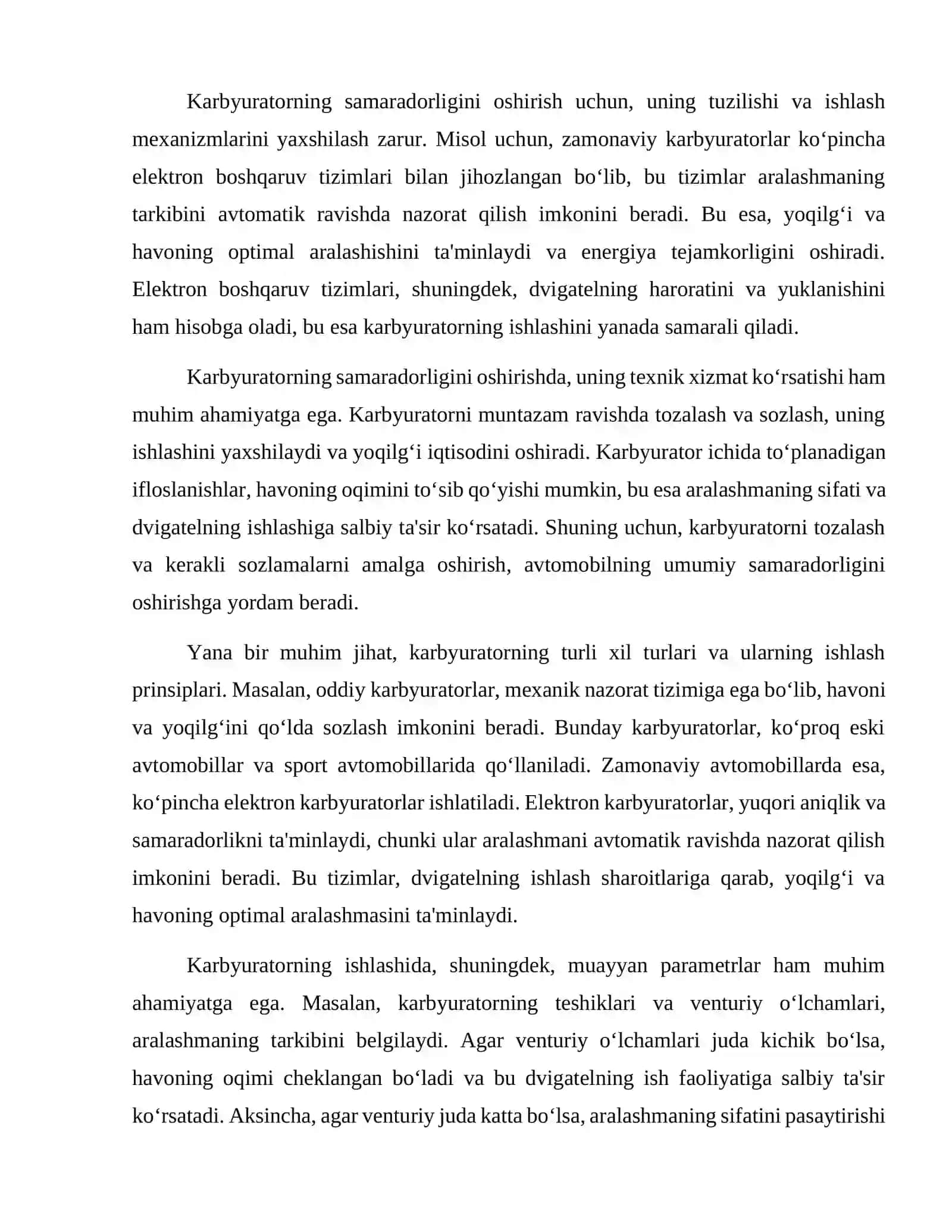 Karbyuratorlarni sozlash. 3