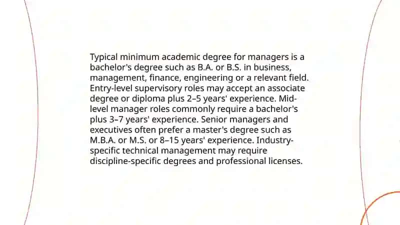 Educational Requirements for Managers 3