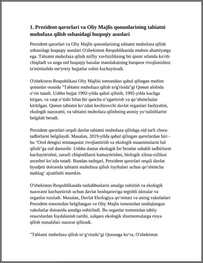 Tabiatni muhofaza qilish sohasidagi huquqiy asoslari 3