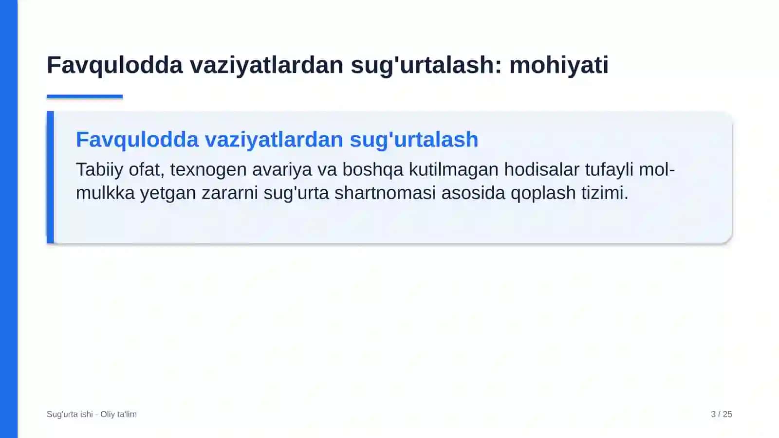 telemeditsinada favqulodda vaziyatlardan sug'urtalash 6698 3