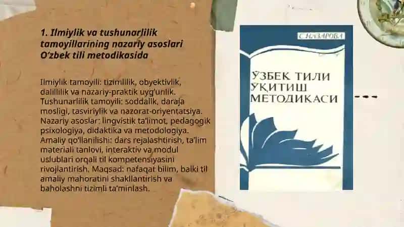 Ilmiylik va tushunarlilik tamoyillarining nazariy asoslari Oʻzbek tili metodikasida 3