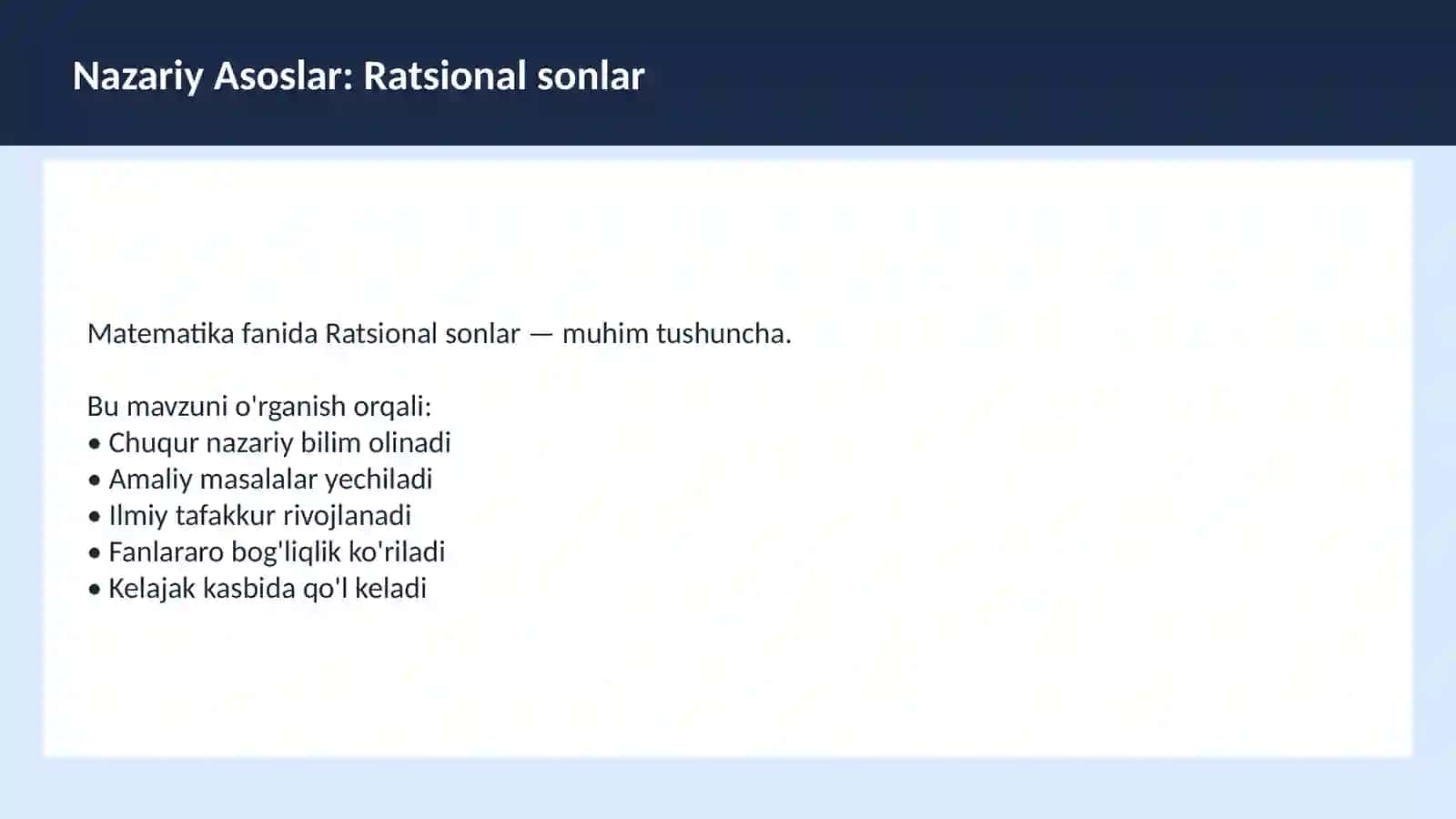 Matematika Sonlar nazariyasi 3
