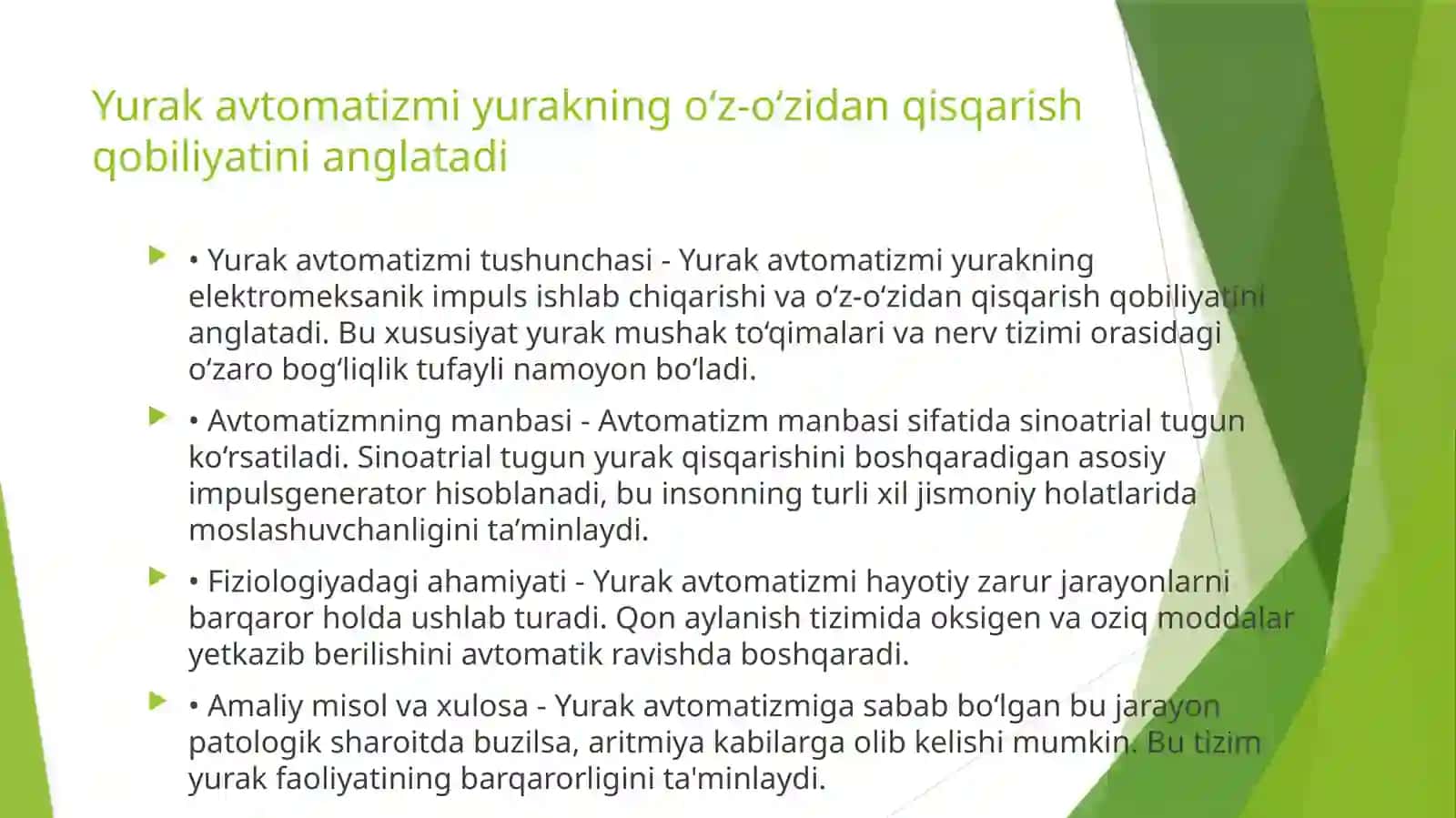Yurak avtomatizmi va EKG 3