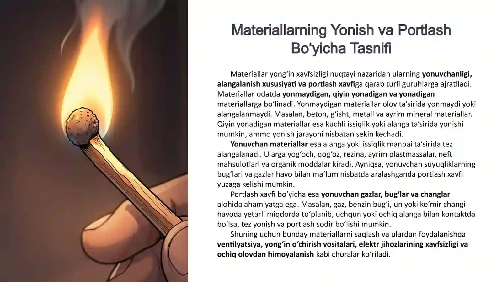 Materiallarning yonish va portlash bo'yicha tasnifi 3