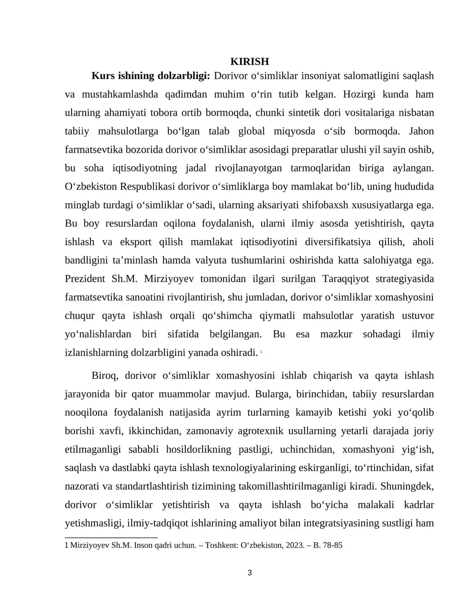 DORIVOR OʻSIMLIKLAR XOM-ASHYOSINI YETISHTIRISH VA QAYTA ISHLASHNING ZAMONAVIY HOLATI VA RIVOJLANISH ISTIQBOLLARI 3