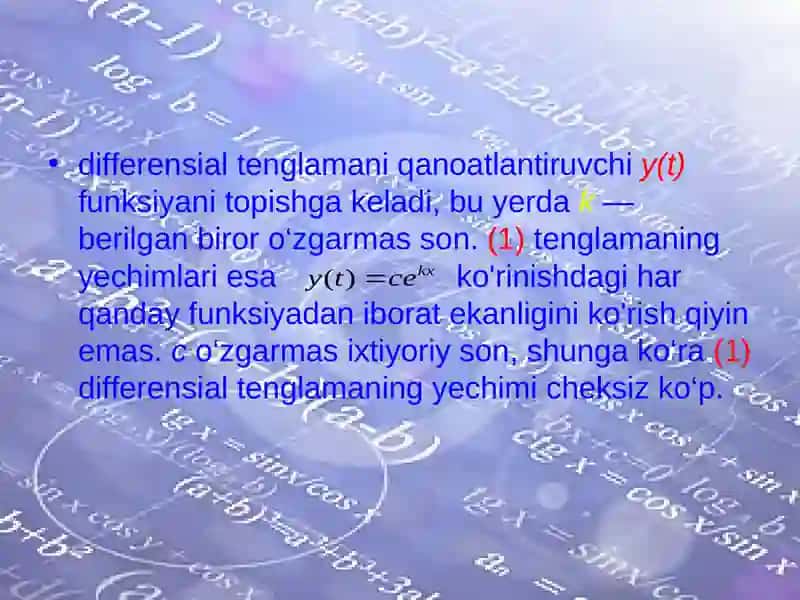 BIRINCHI TARTIBLI VA IKKINCHI TARTIBLI DEFRENSIAL TENGLAMALAR 3