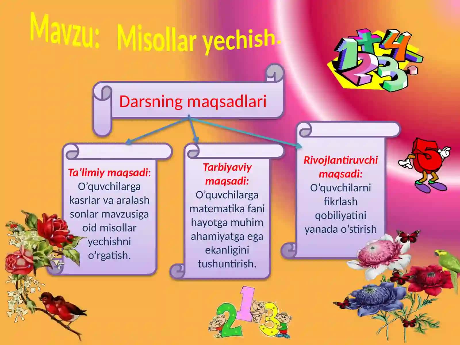 5-sinf Matematika fanidan dars ishlanma. Aralash sonlarni qo'shish va ayirish 3