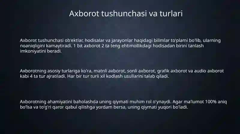 Axborot tushunchasi va turlari 3