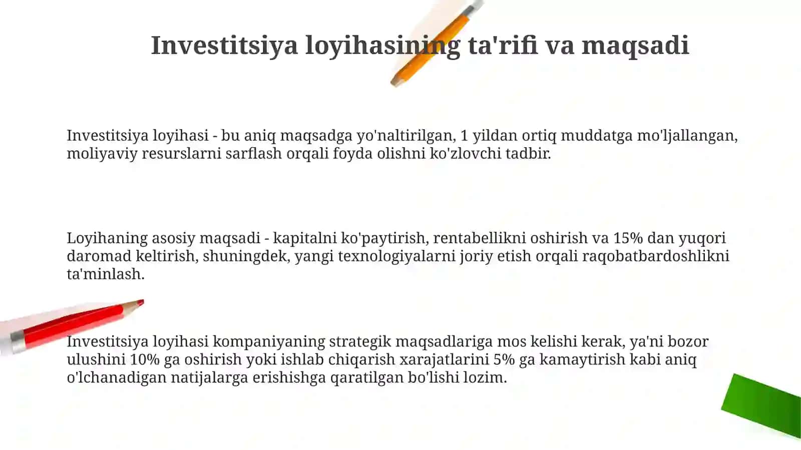 Investitsiyaloyihasitushunchasi 3