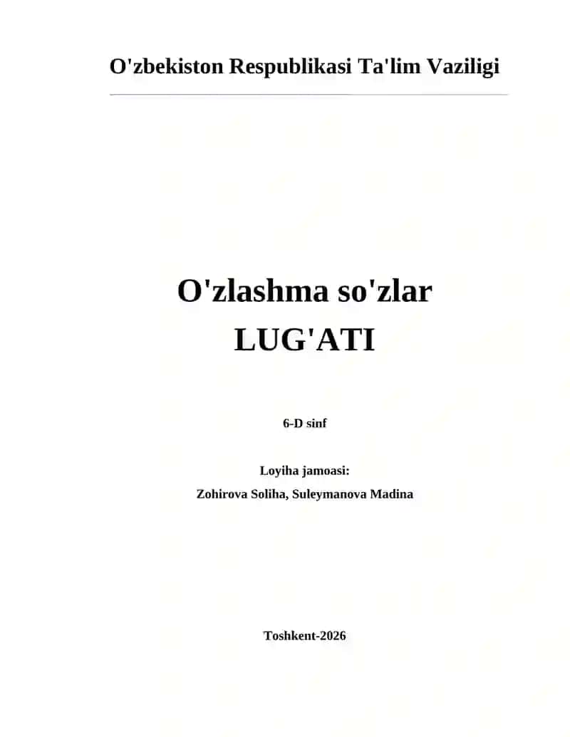 O'zlashma so'zlar LUG'ATI 3