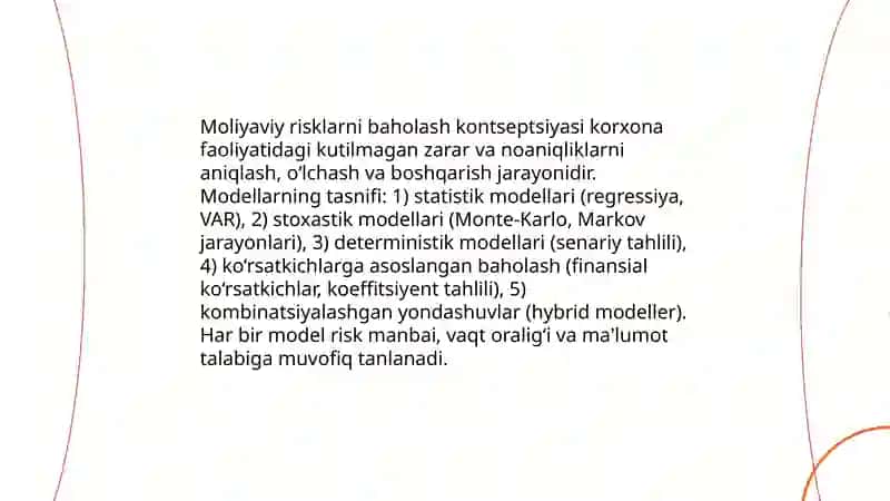 Korxonalarda moliyaviy risklar darajasini baholash modellari 3