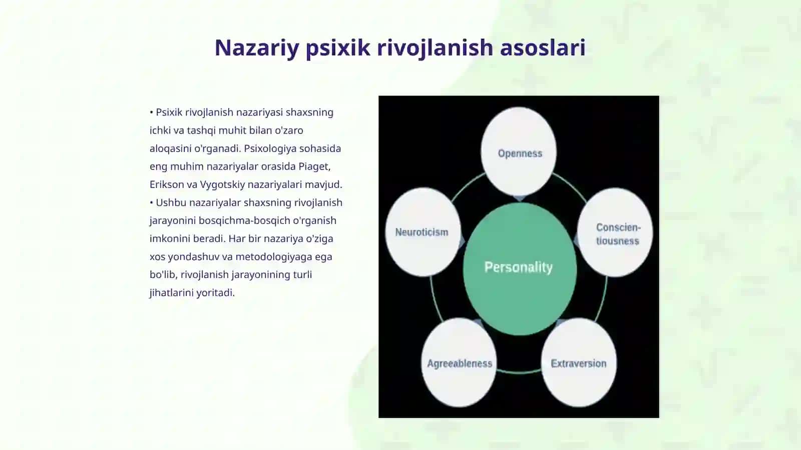 Shaxs psixik rivojlanishini bosqichlari 3