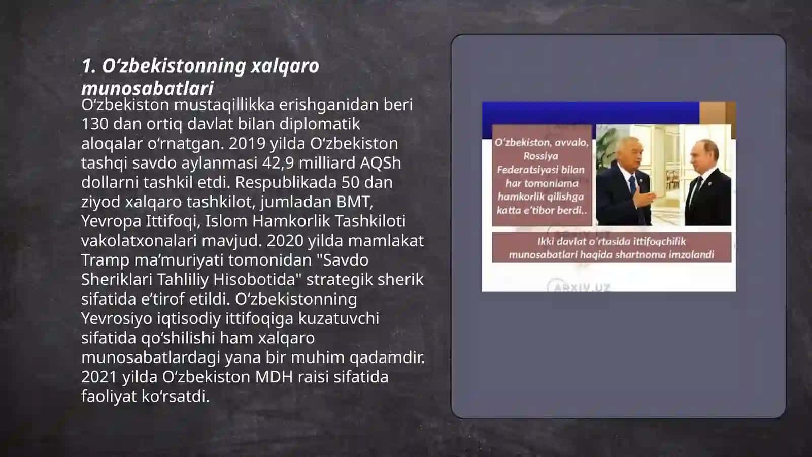 O‘ZBEKISTON VA JAHON HAMJAMIYATI YETUKLIK VA KEKSALIK DAVRI 3