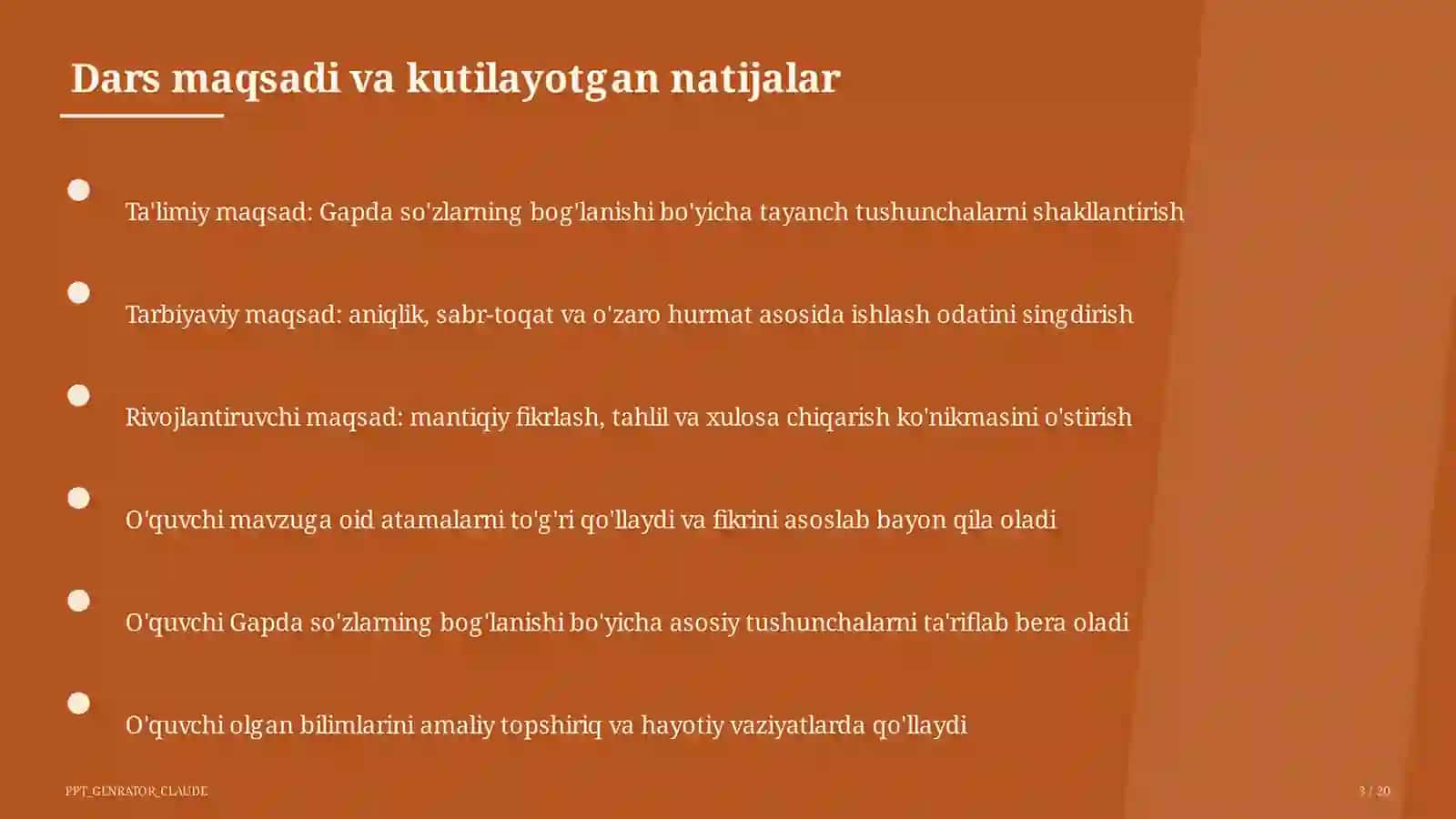 Gapda so'zlarning bog'lanishi (2-sinf) 3