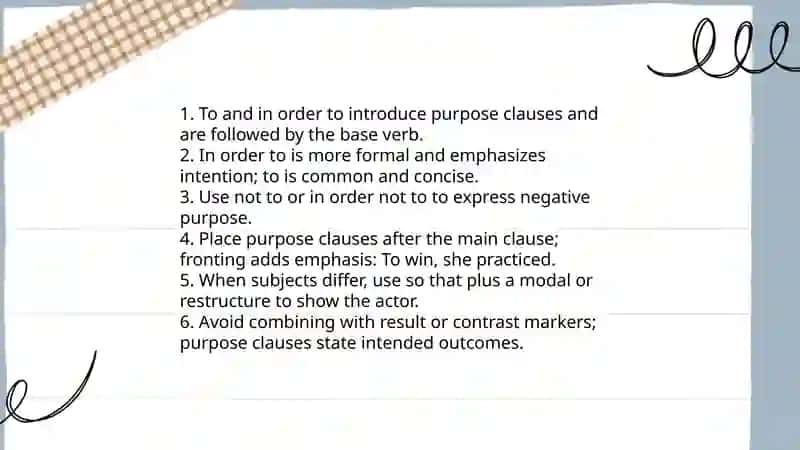 Purpose, result and contrast 3