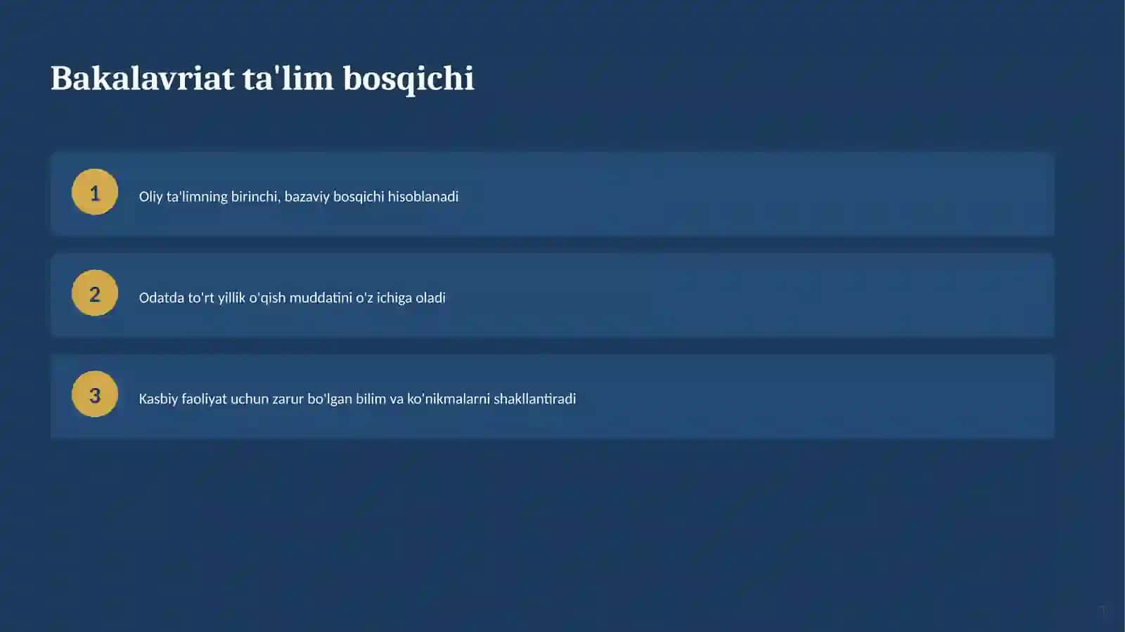 BAKALAVRIAT TA'LIM YO'NALISHLARI O'QUV REJASI 3
