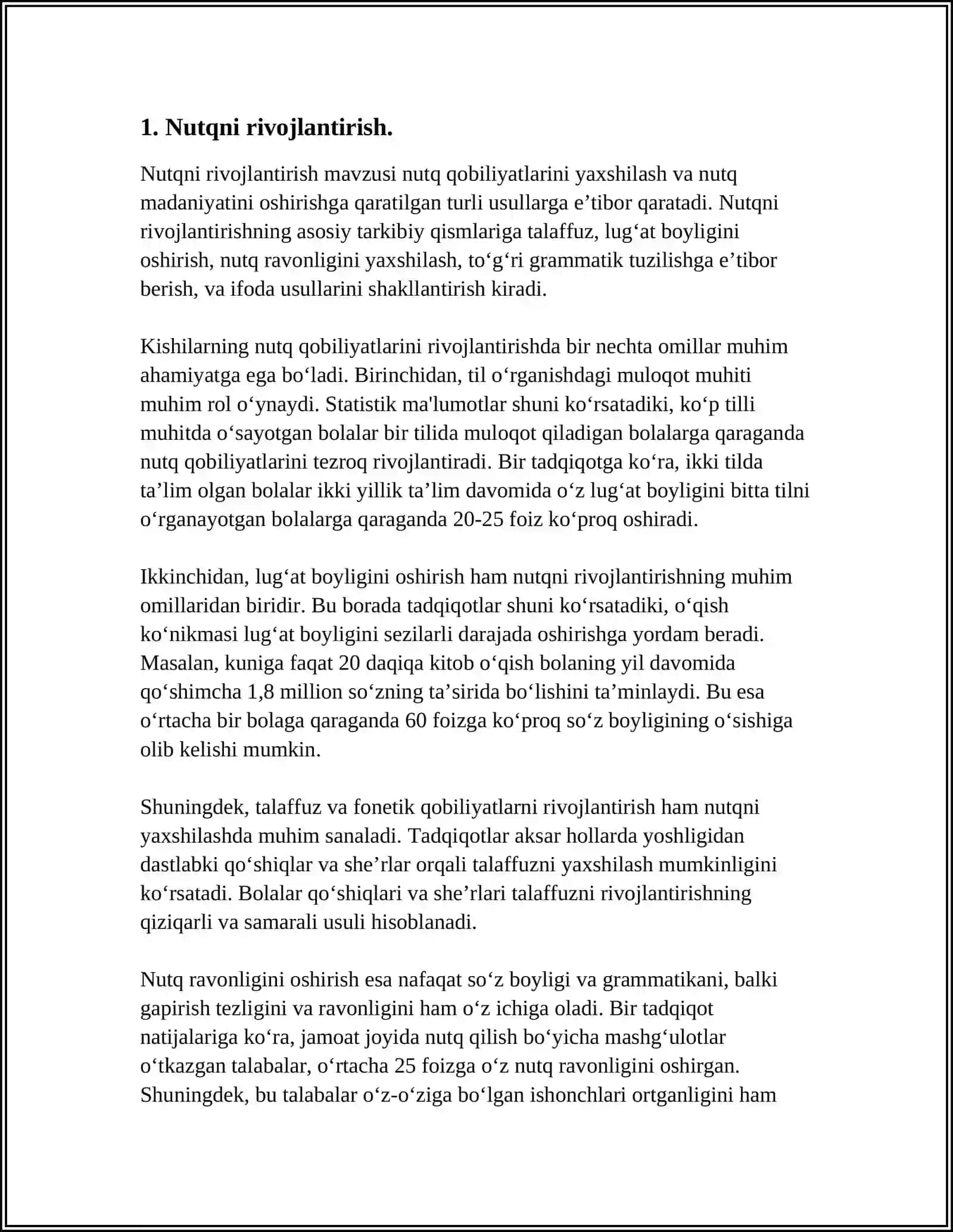 BOSHLANGʻICH SINF ONA TILI DARSLARIGA QUYILADIGAN TALABLAR 3