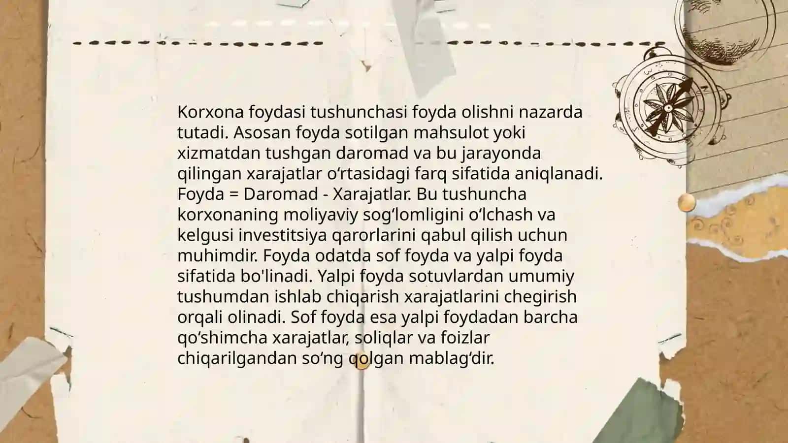 Korxona foydasining taqsimlanishi va ishlatilishi 3