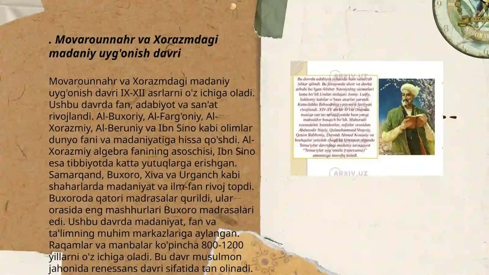 Movarounnahr va Xorazmdagi madaniy uyg'onish davri 3