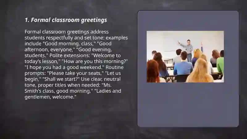 Formal Classroom Greetings 3