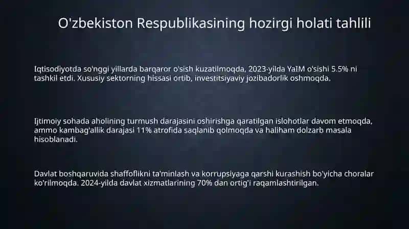Õzbekiston Respublikasini rivojlantirishda harakatlar strategiyasi 3