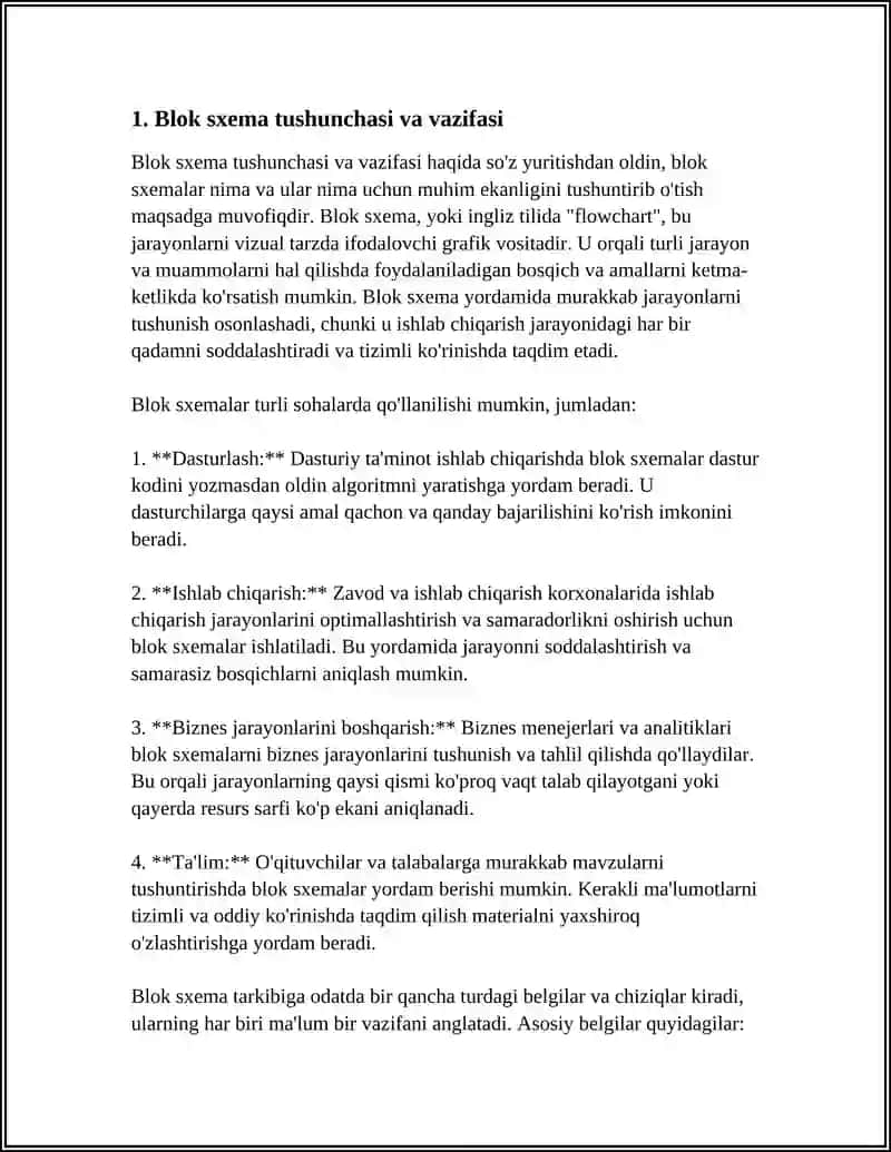ALGORITMNING BLOK SXEMA SHAKLIDA BERILISH USULINI TASVIRLANG VA MISOL KELTIRING 3