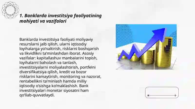 Banklarda investitsiya faoliyati va investitsiya siyosati 3