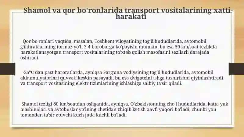 Ekstremal iqlim sharoitida transport vositalarini boshqarishning xususiyatlari 3