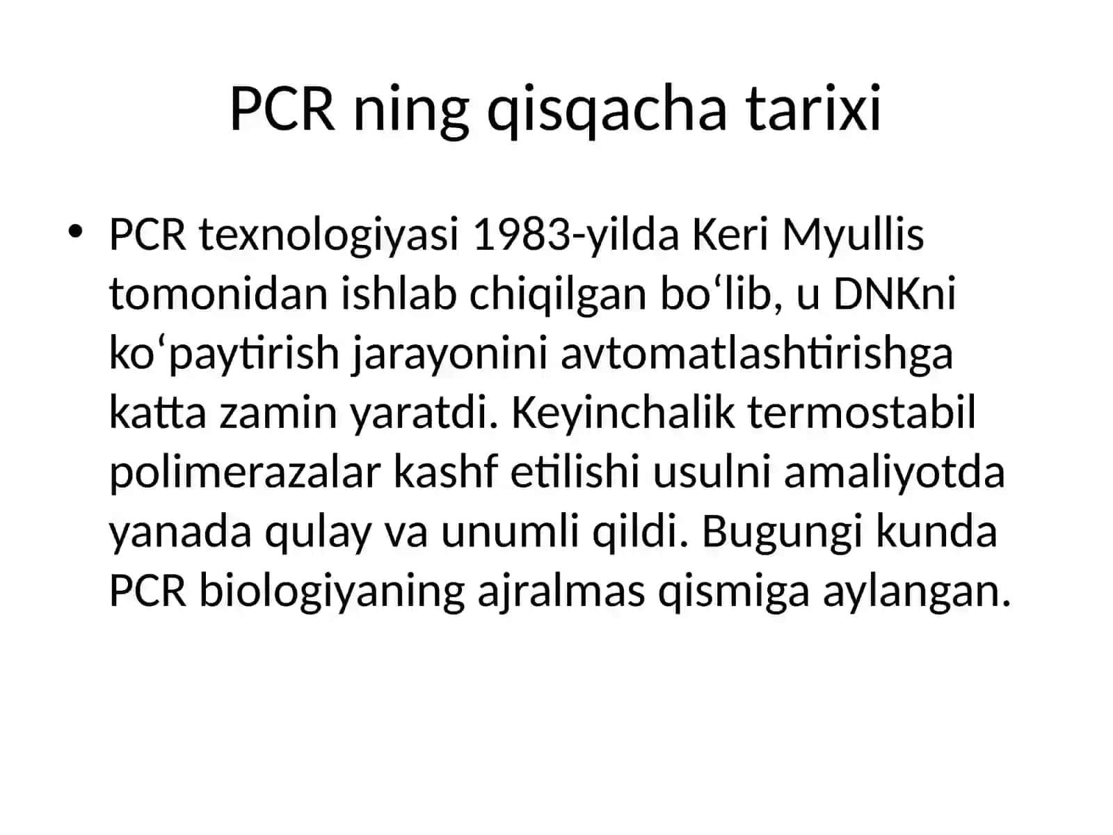 PCR texnologiyasi turlari va amaliy qo'llanilishi 3