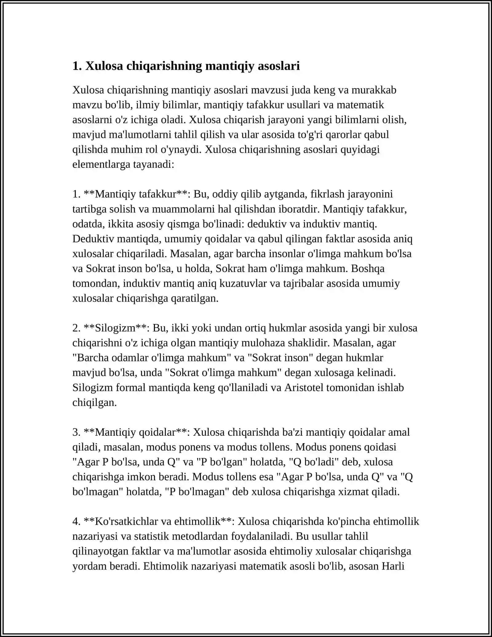 XULOSA CHIQARISHNING UMUMIY MANTIQIY TAFSIFI 3