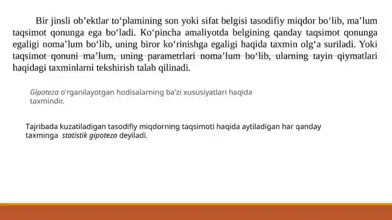 Statistik gipotezalar haqida asosiy tushunchalar 3