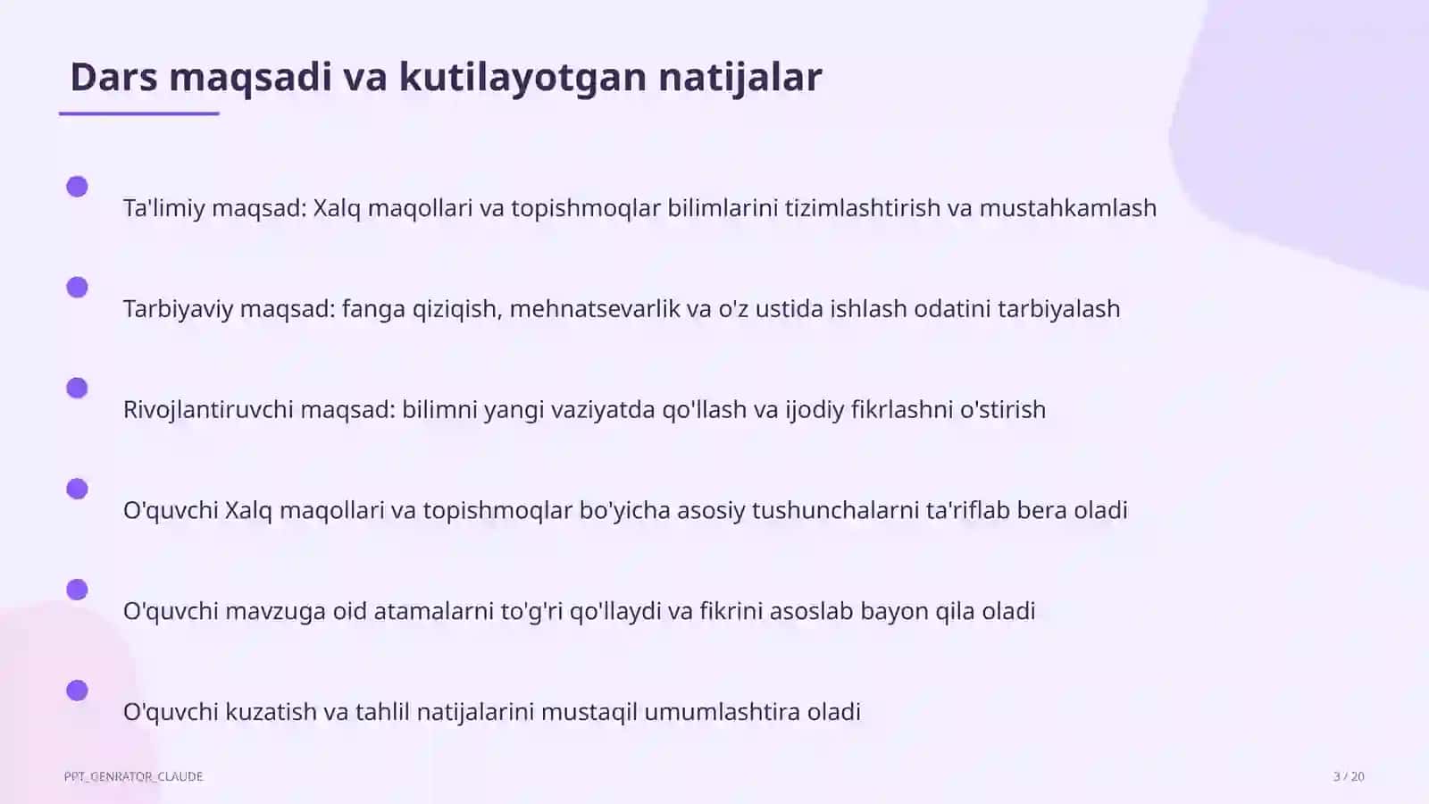 Xalq maqollari va topishmoqlar (2-sinf) 3