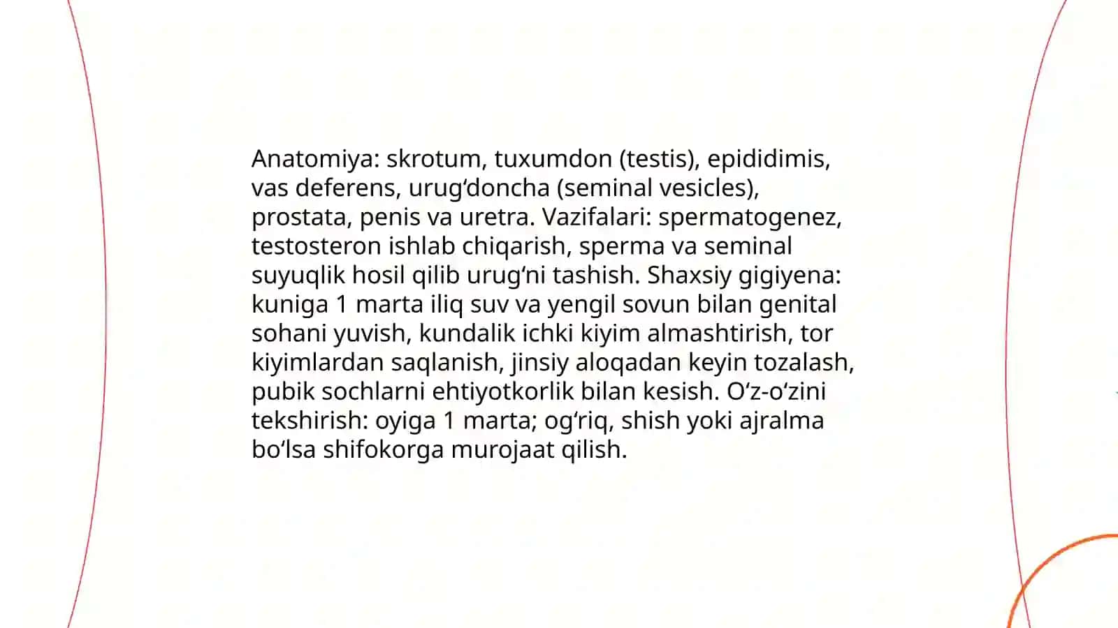 Erkaklar reproduktiv tizimi kasalliklari profilaktikasi va gigiyenasi 3