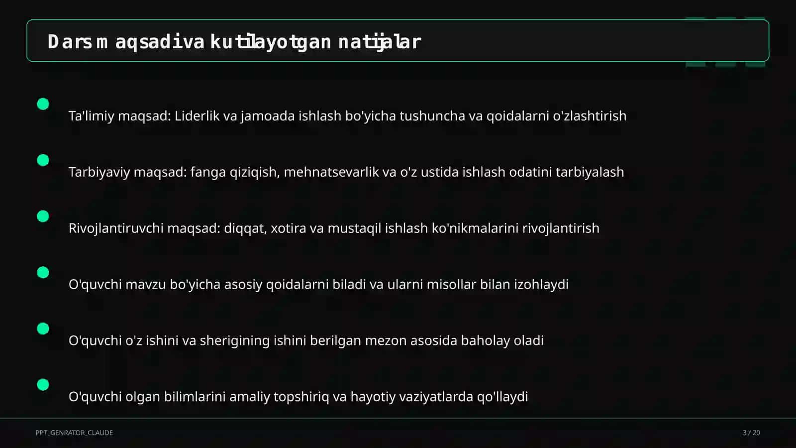 Liderlik va jamoada ishlash (11-sinf) 3