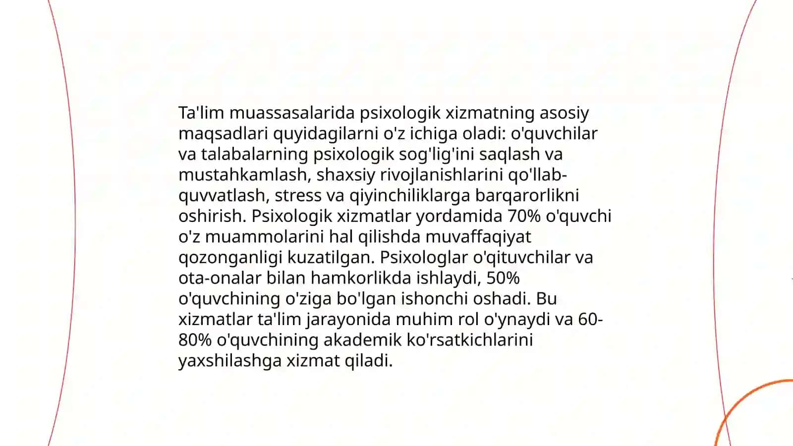 Ta'lim muassasalarining turli tiplarida psixologik xizmat konsepsiyalari 3